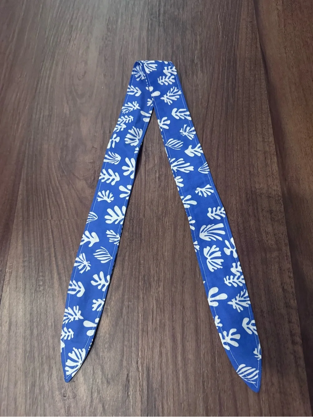 Teaching with Julia headband Blue and White Skinny Scarf - Women's Accessory